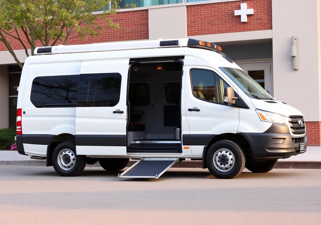 Healthline Logistics wheelchair-accessible transport van